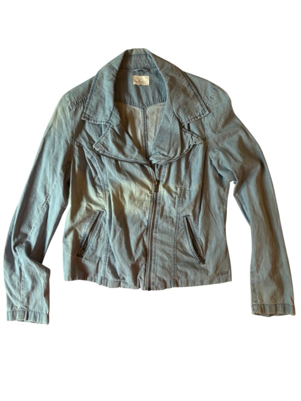 Levi's Lightweight Cotton Spring Jacket Acid Wash Size Large Side Zipper Spring